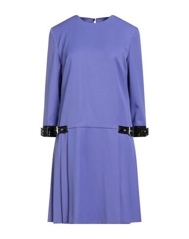 Couture Woman Mini dress Purple Size 8 Virgin Wool, Polyester, Elastane, Polyurethane resin