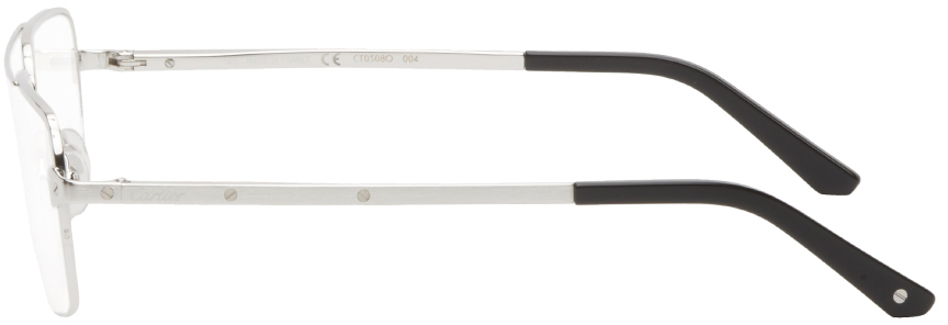 까르띠에 남성 실버 산토스 드 까르띠에 에비에이터 안경