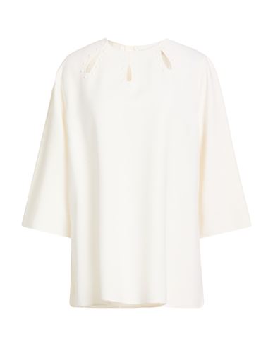Woman Top Ivory Size 10 Virgin Wool, Polyamide