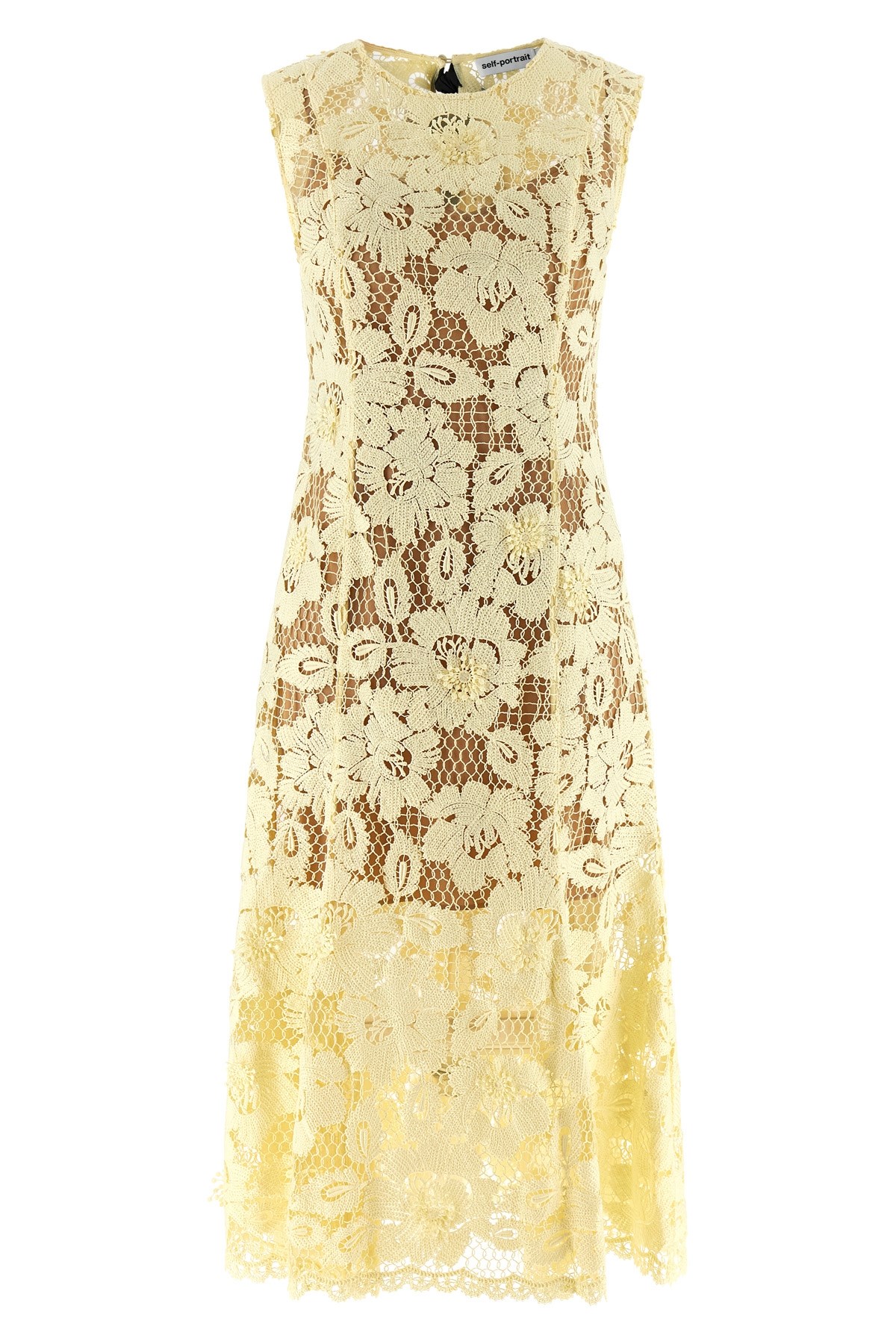 'Yellow Crochet Lace' Midi Dress