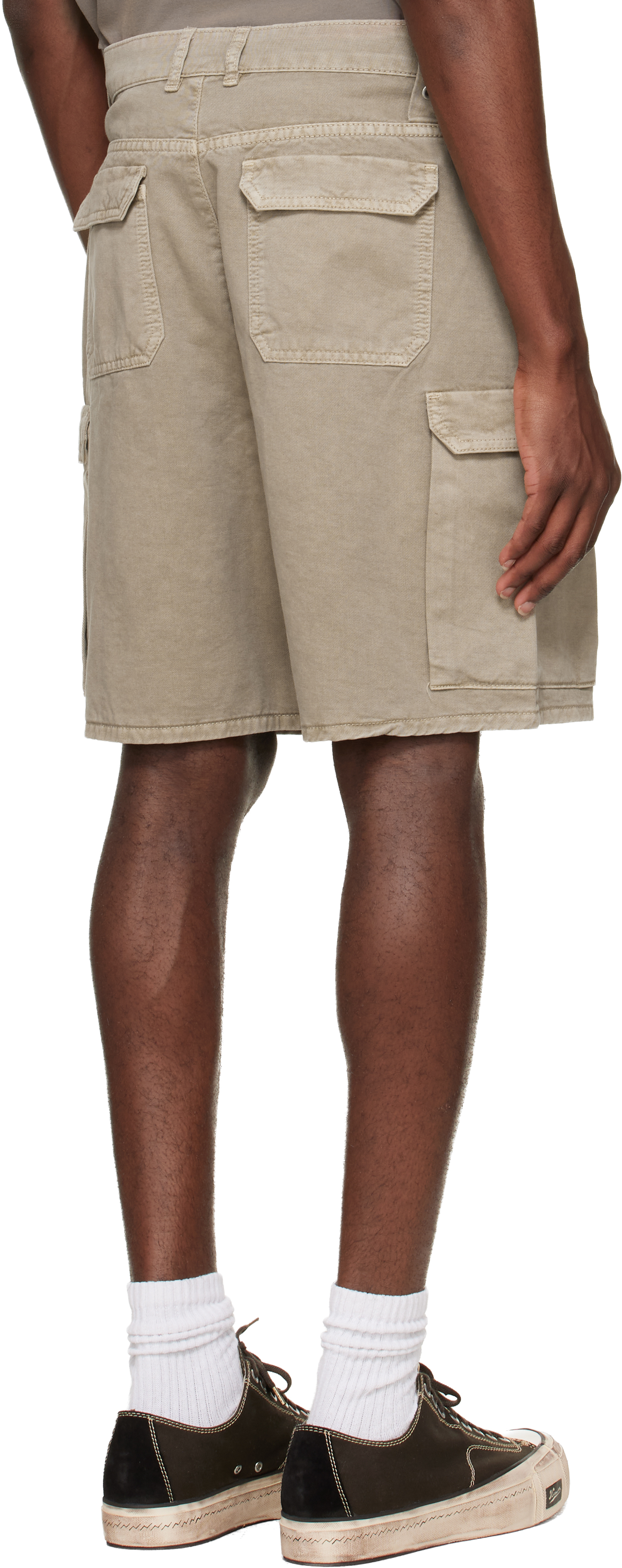 Beige Loaded Cargo Shorts