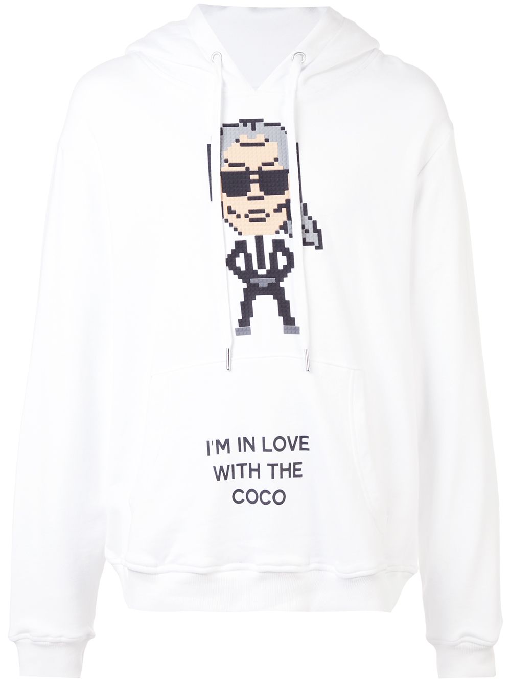 Coco print hoodie - White