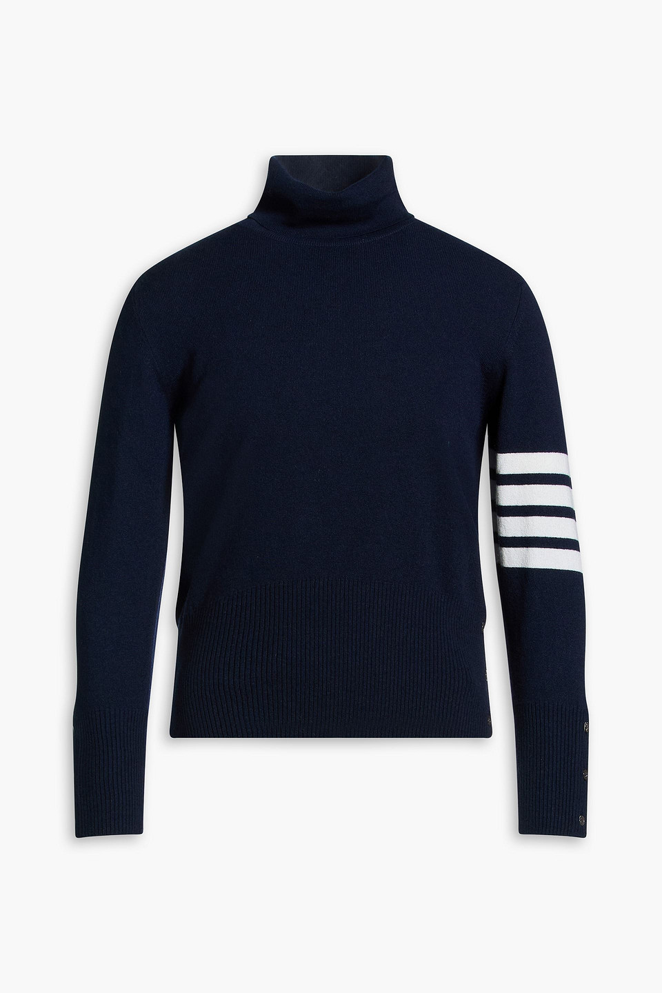 Striped cashmere turtleneck sweater - Blue - 0