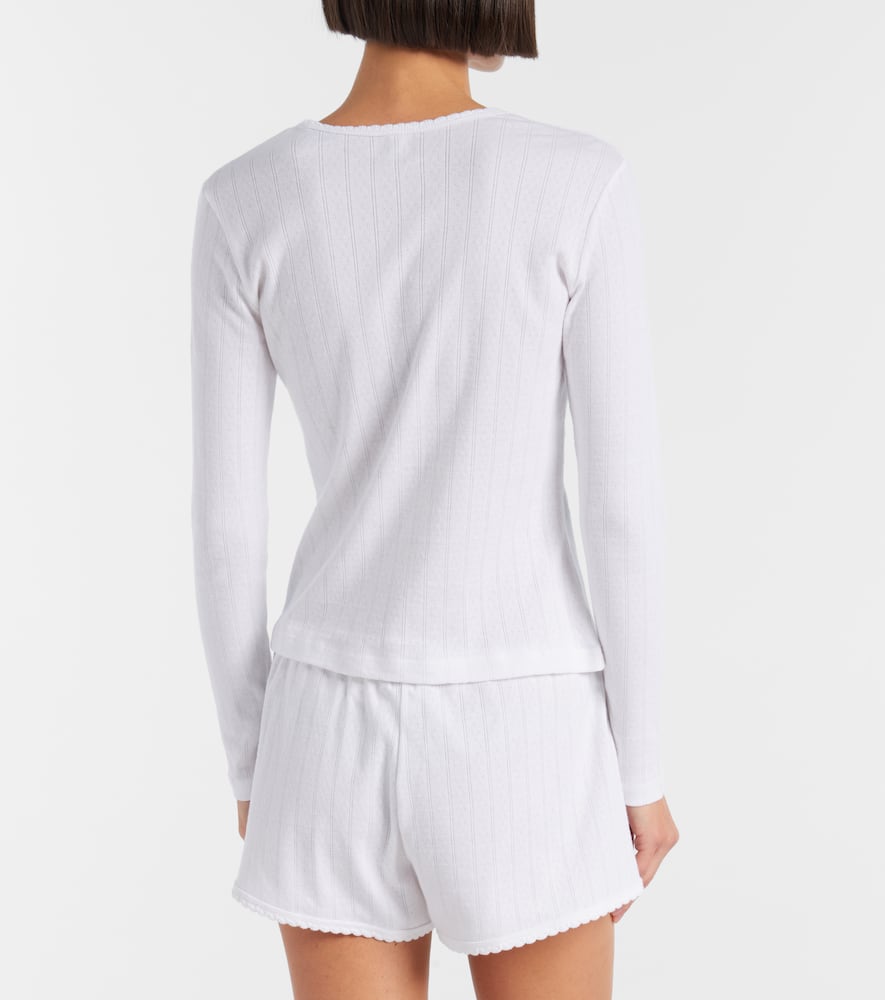 Pointelle cotton shorts