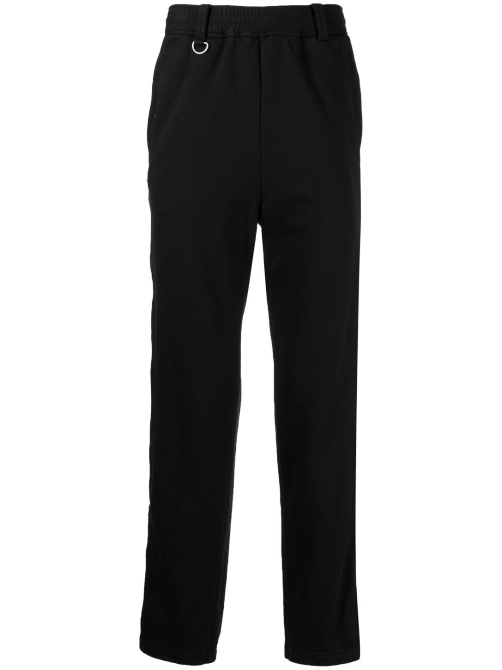 Logo-patch straight-leg trousers - Black