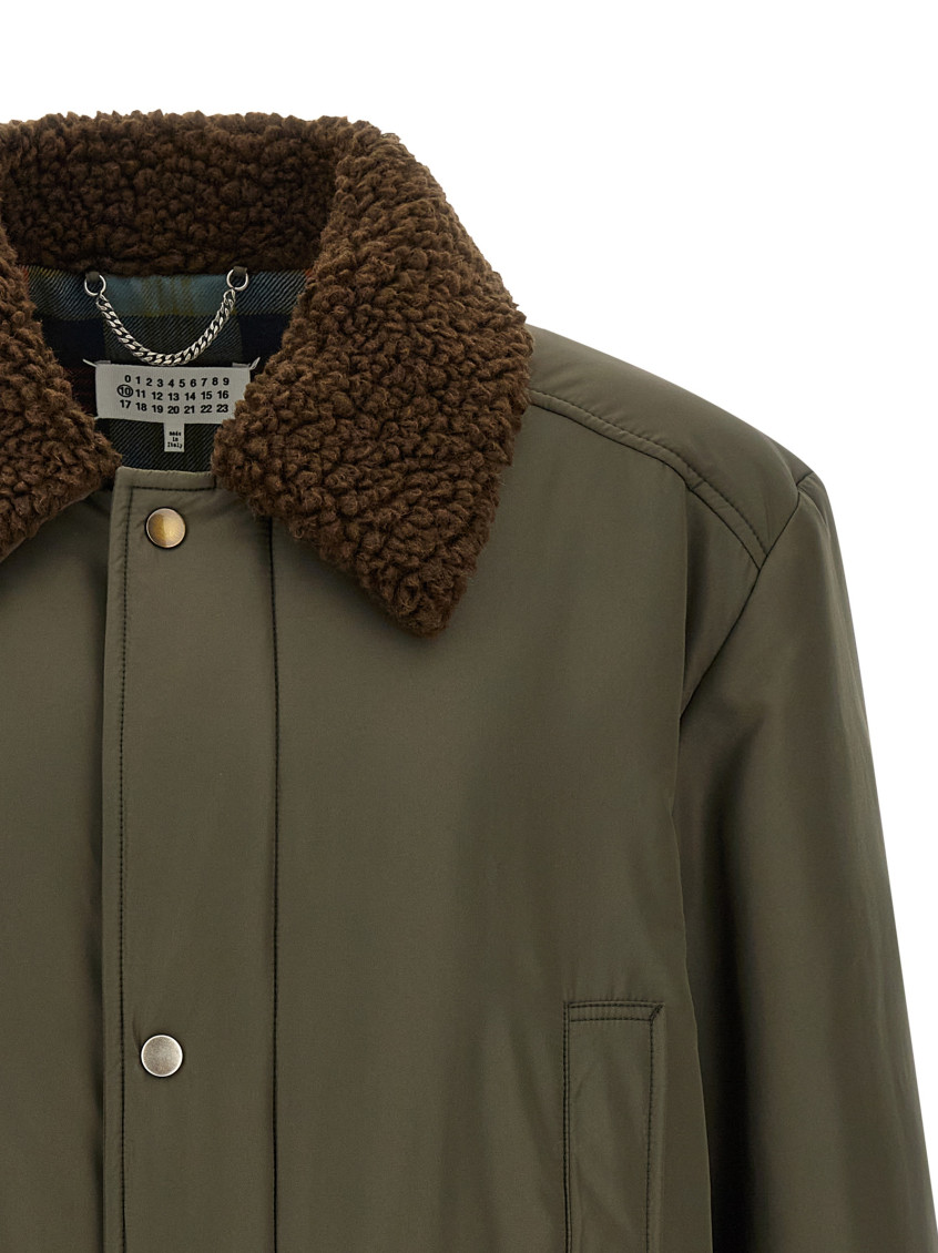 Maison Margiela - parka shearling collar long sleeves pocket