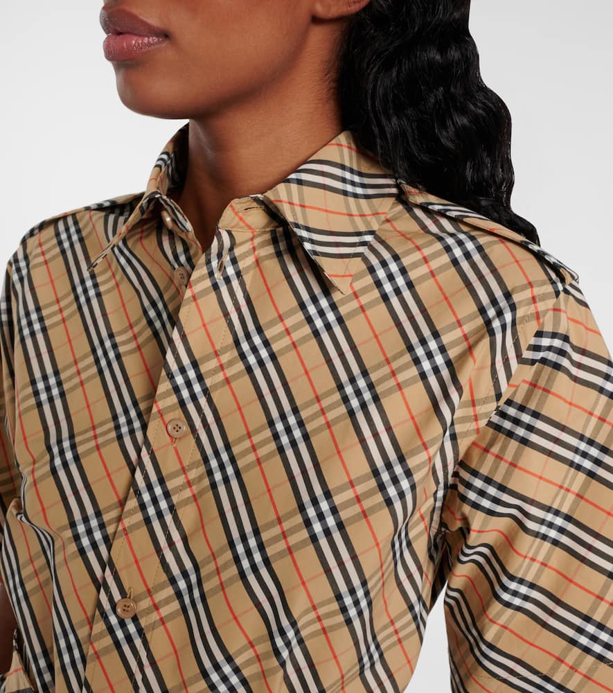 Check cotton shirt dress