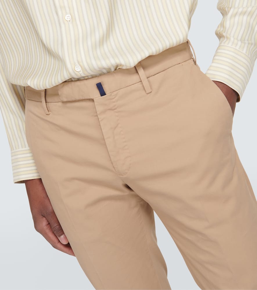 Cotton-blend slim pants