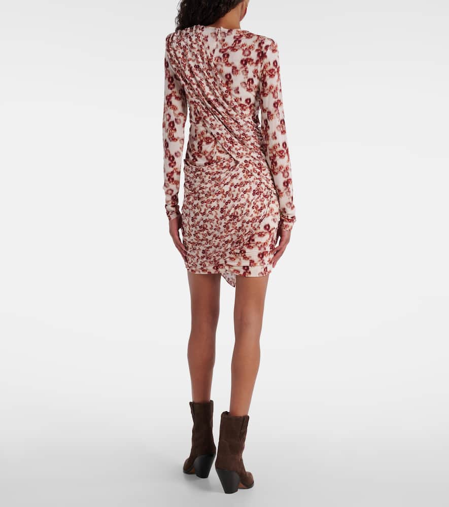 Georgia draped printed minidress