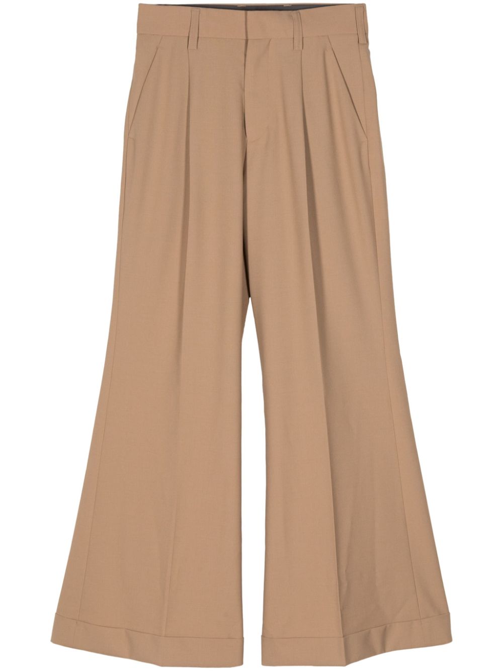 High-waist flared trousers - Brown