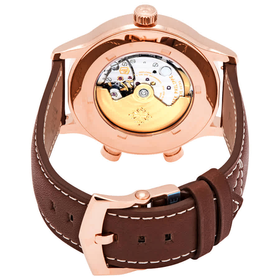 Calatrava Pilot Travel Time 18kt Rose Gold Automatic Mens Watch 5524R-001