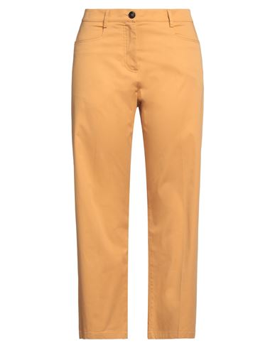 Momoní Woman Pants Mustard Size 6 Cotton, Elastane
