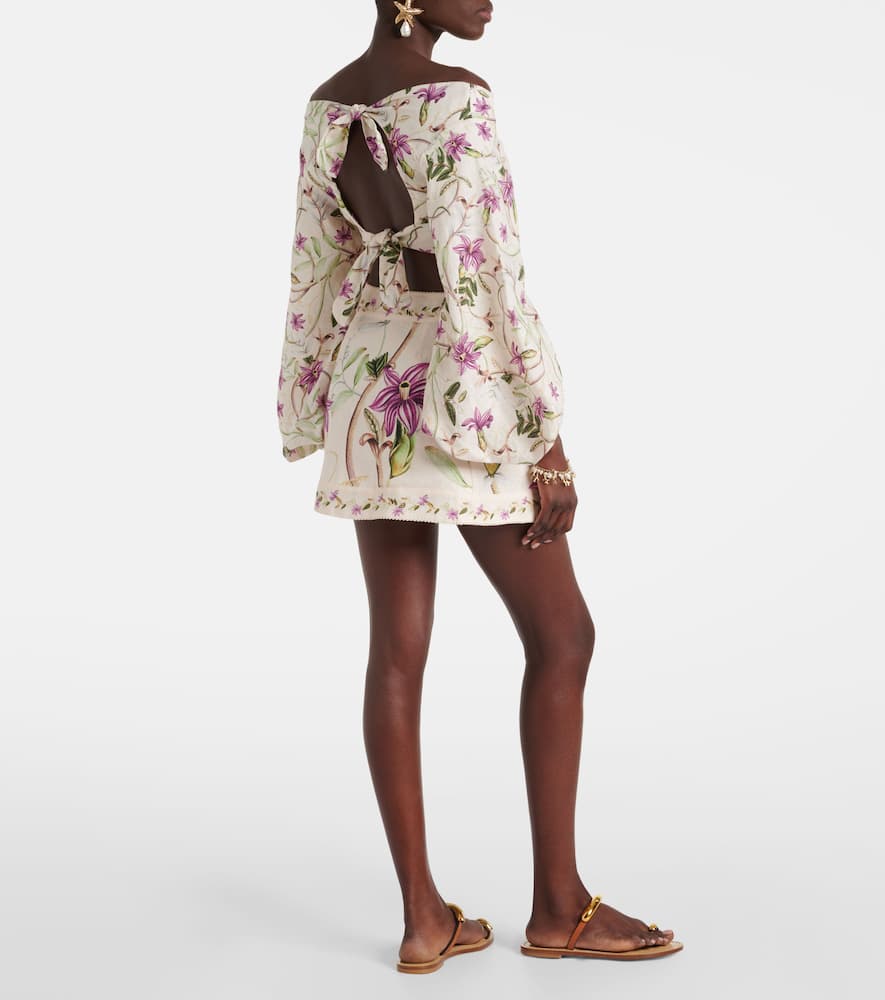 Duria floral linen crop top