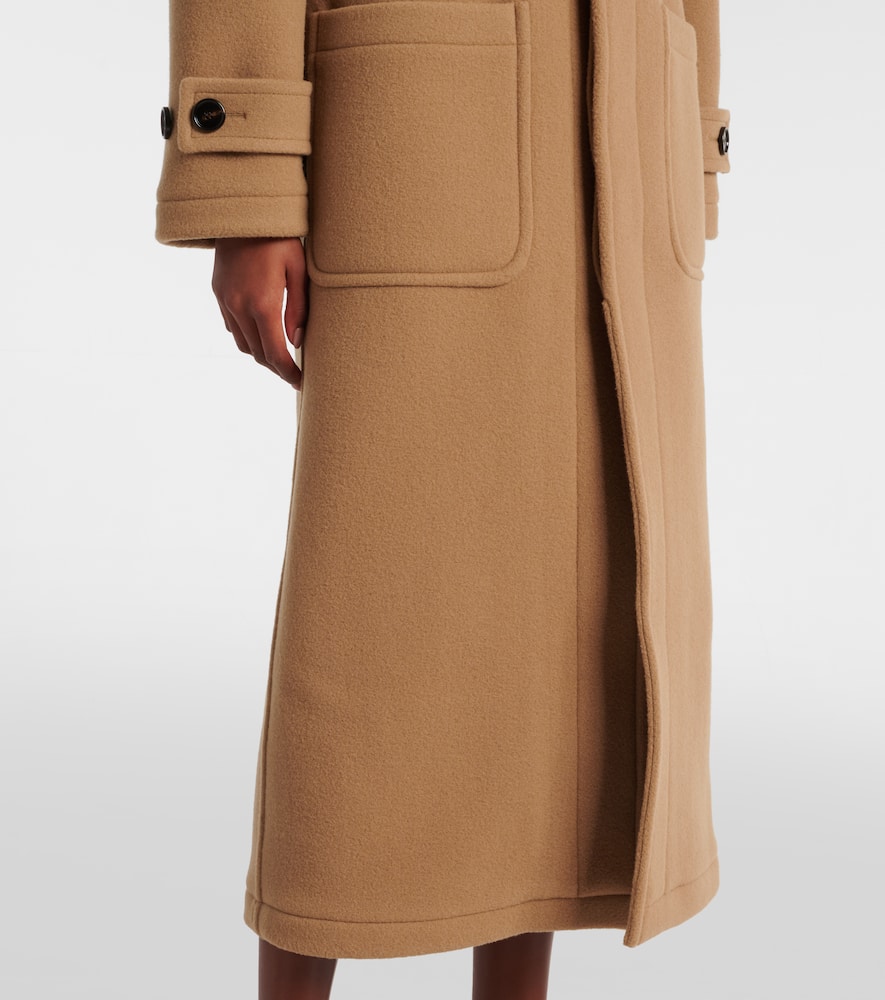 Burberry Faux fur-trimmed wool coat