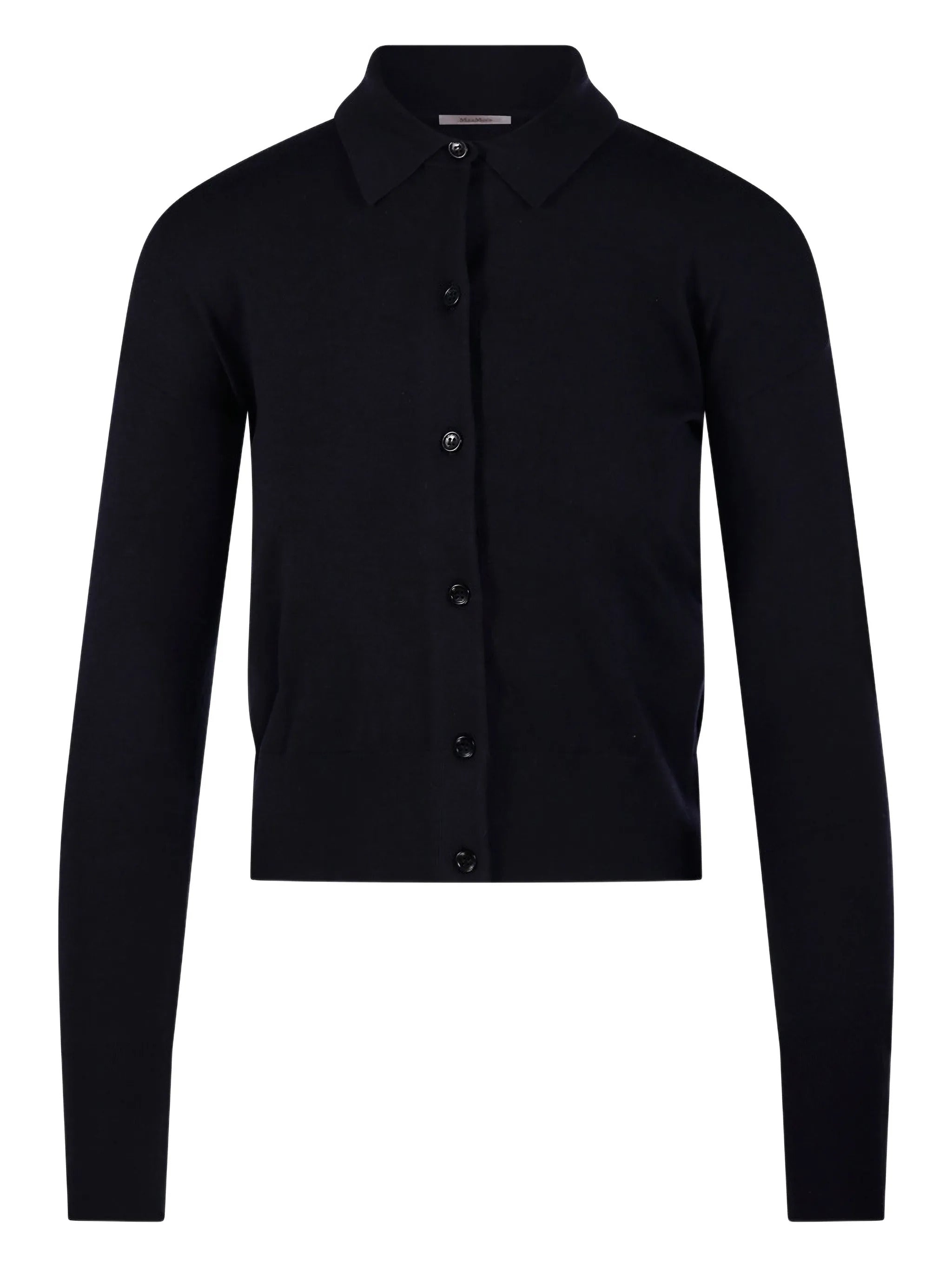 Slim Fit Shirt-Collar Sweater with Horn Button Placket
