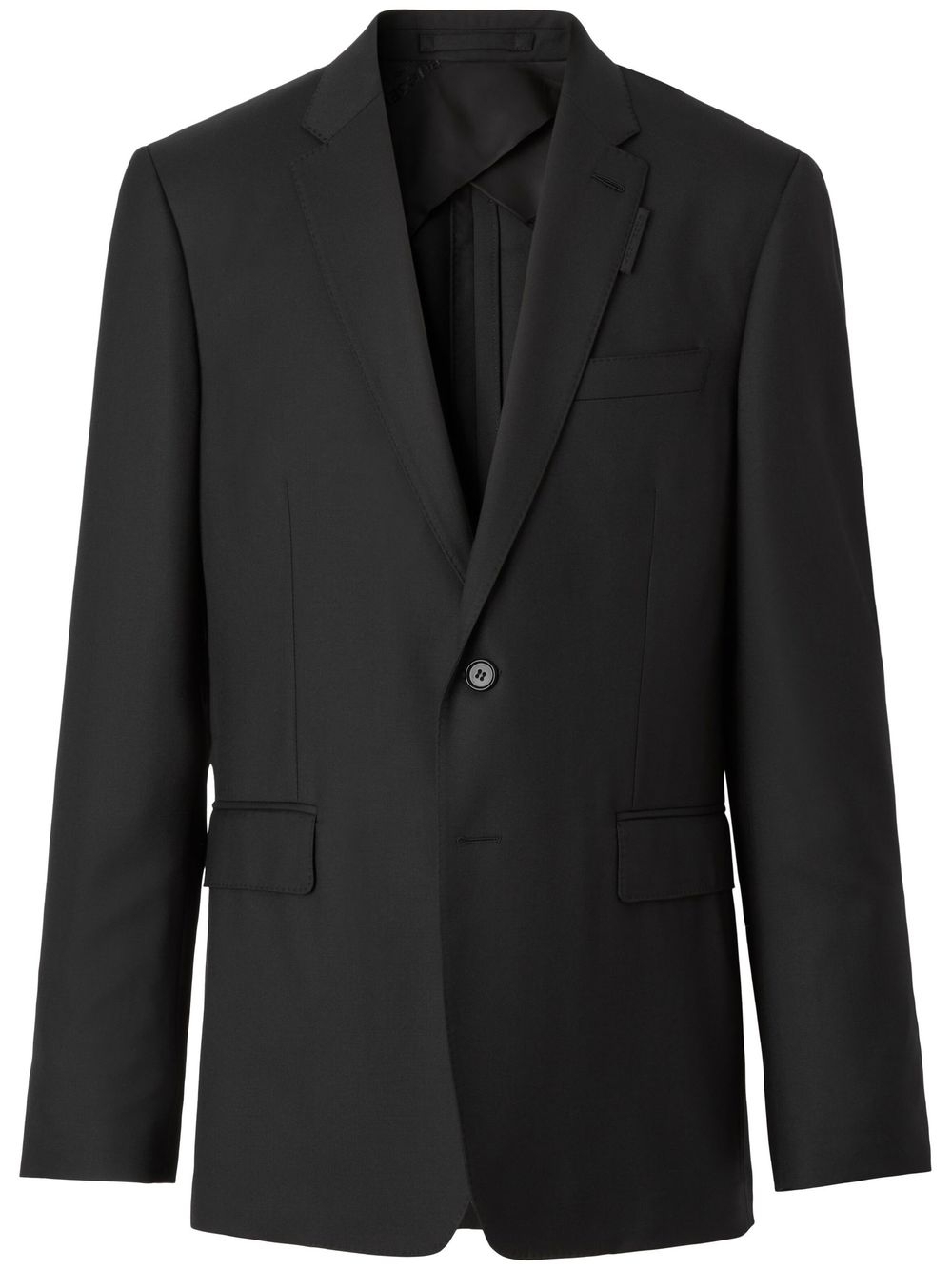 Slim-fit wool tailored suit jacket - Black