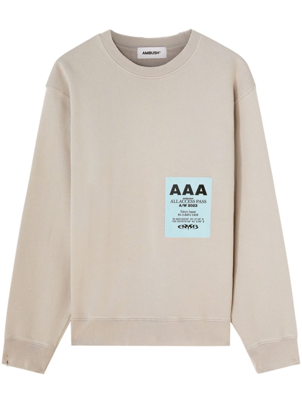 Pass-print cotton sweatshirt - Neutrals