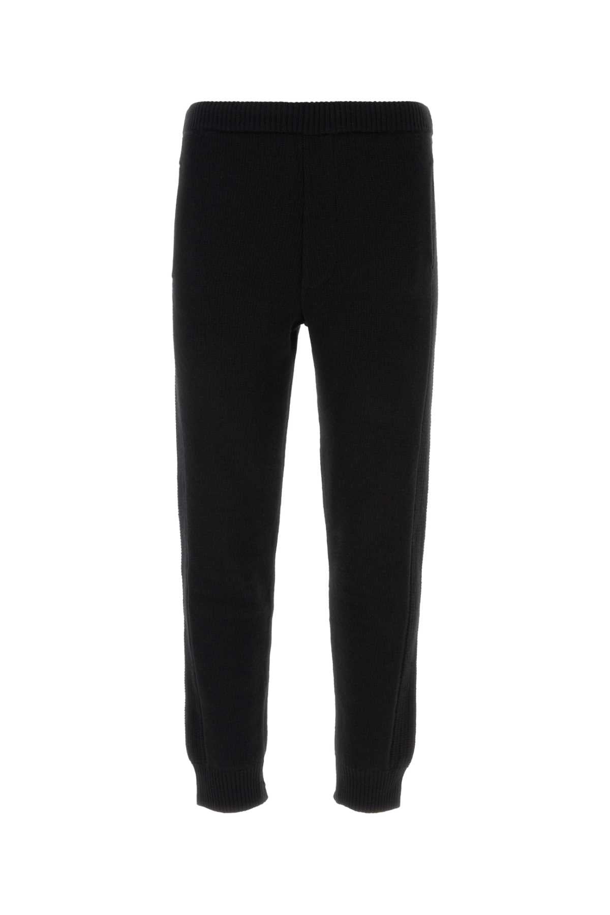 Wool Blend Trousers — Black