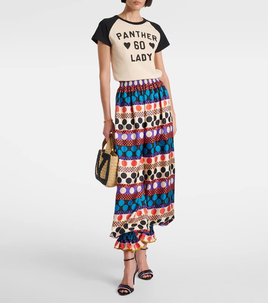 Printed silk culottes