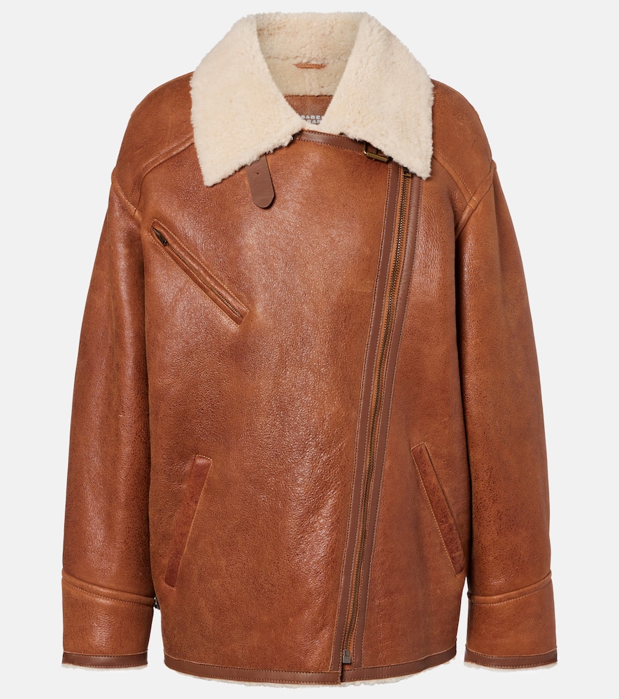 Adelina shearling-trimmed leather jacket