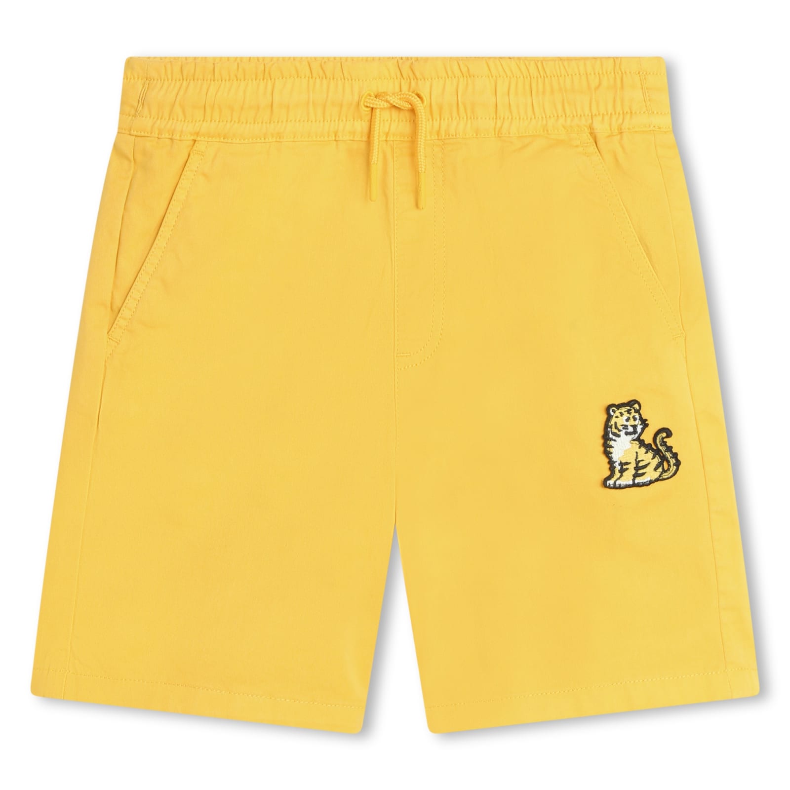 Kotora-embroidered drawstring track shorts - Yellow