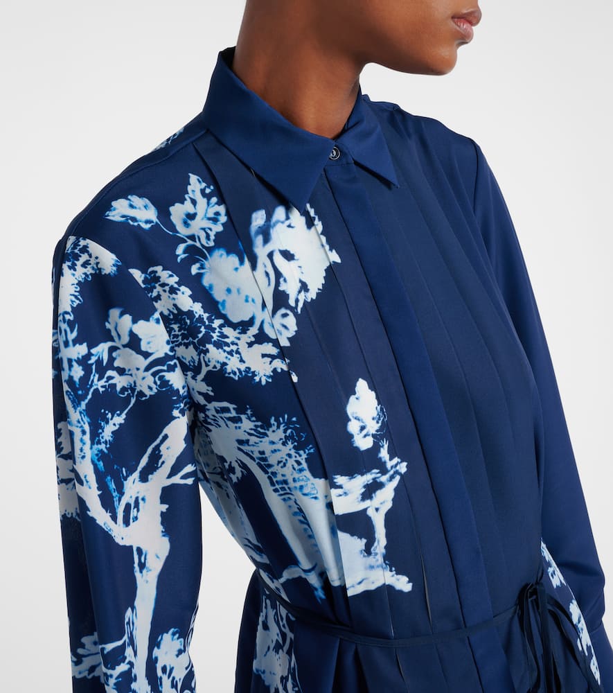 Belted printed midi dress