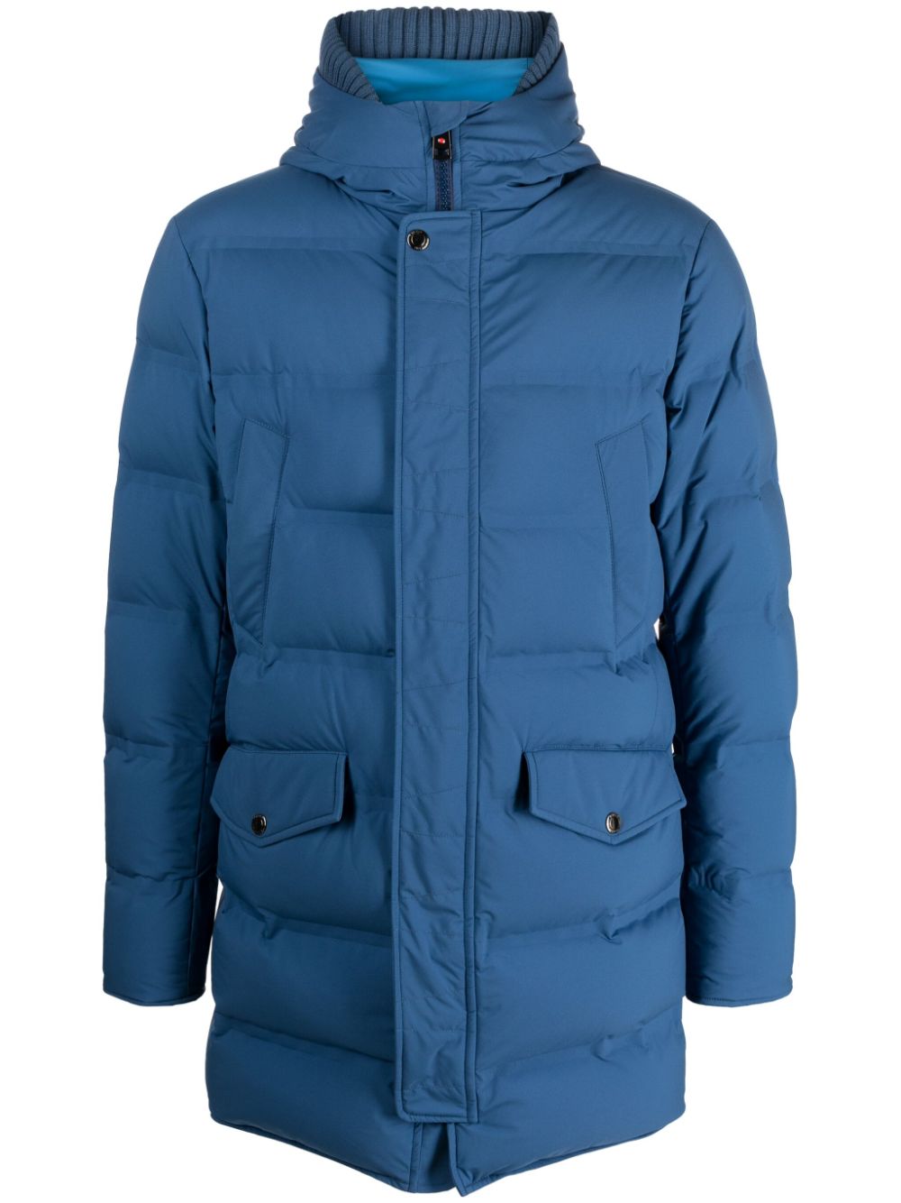 Zip-up hooded padded coat - Grey