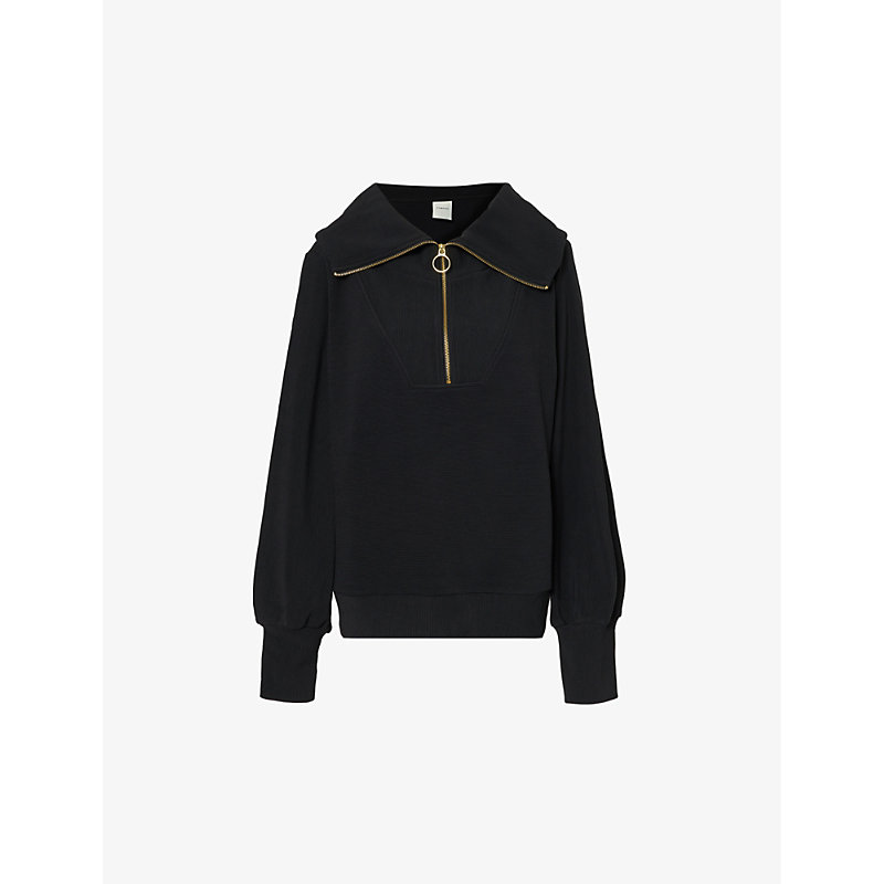 Womens Black Vine Relaxed-fit Cotton-blend Sweatshirt 