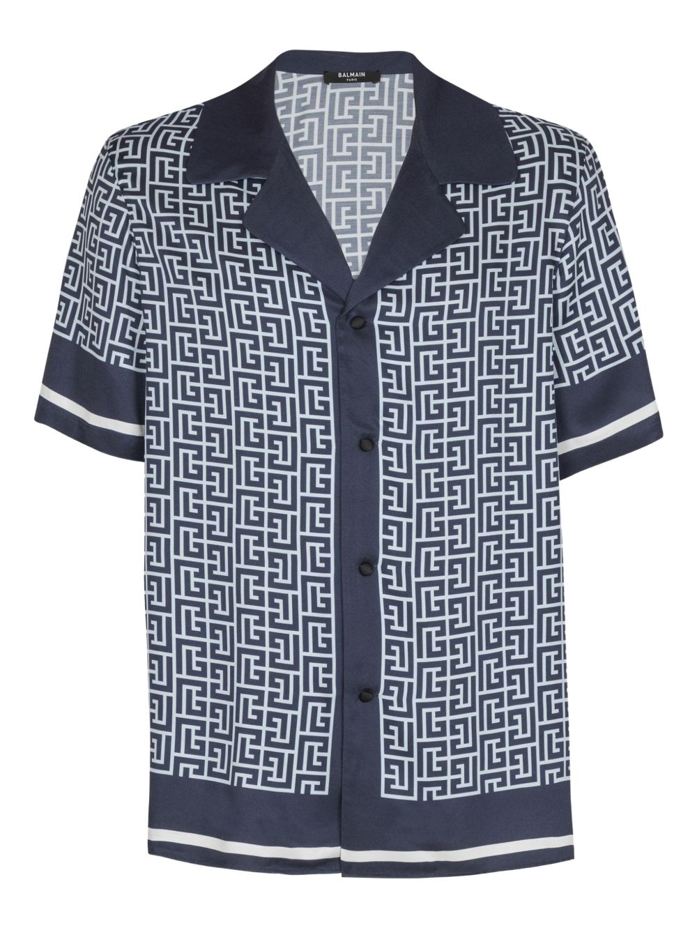 Monogram-pattern shirt - Blue