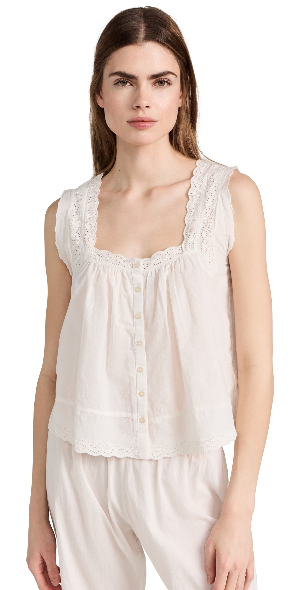 The Eyelet Tank True White