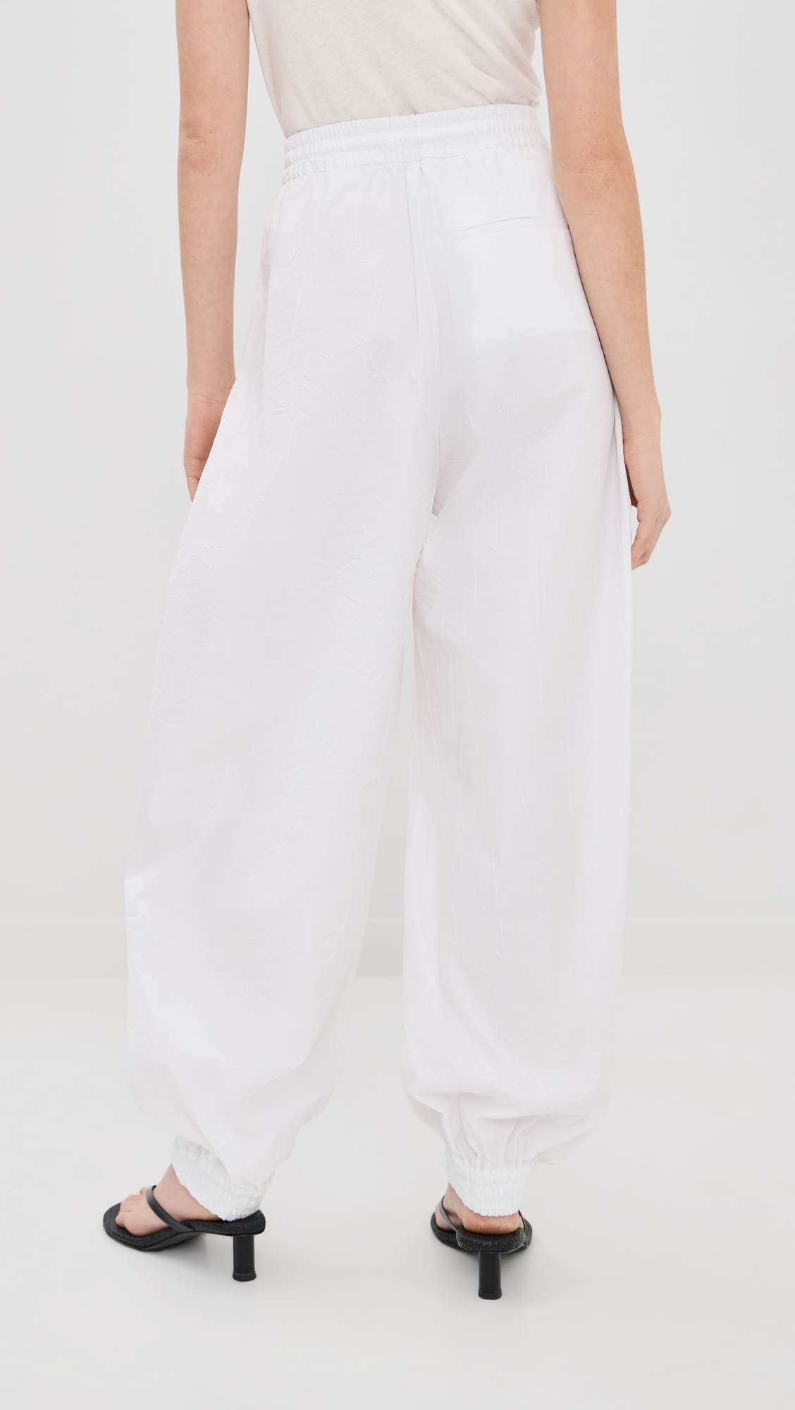 Crushed Cotton Volume Trousers Optic White