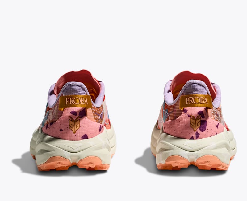 HOKA Speedgoat 6 Studio Proba Shoes in Cadmium Orange/Whisper Green