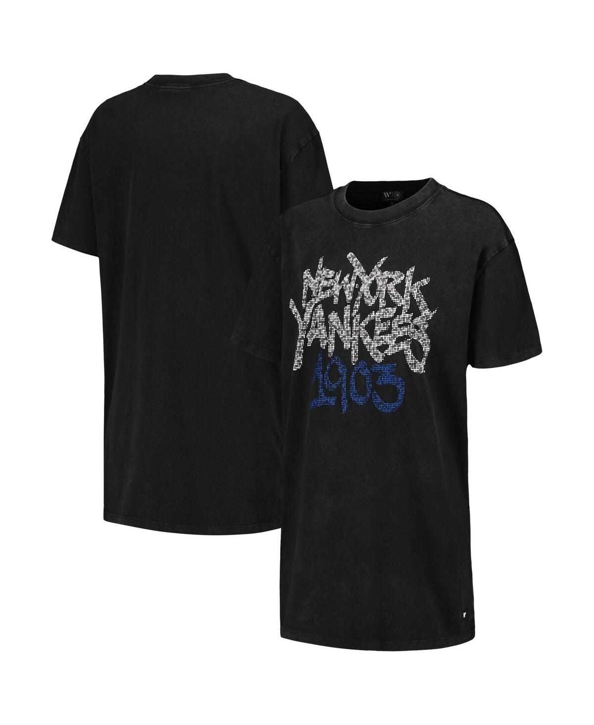 Women's Black New York Yankees T-shirt Dress - Black