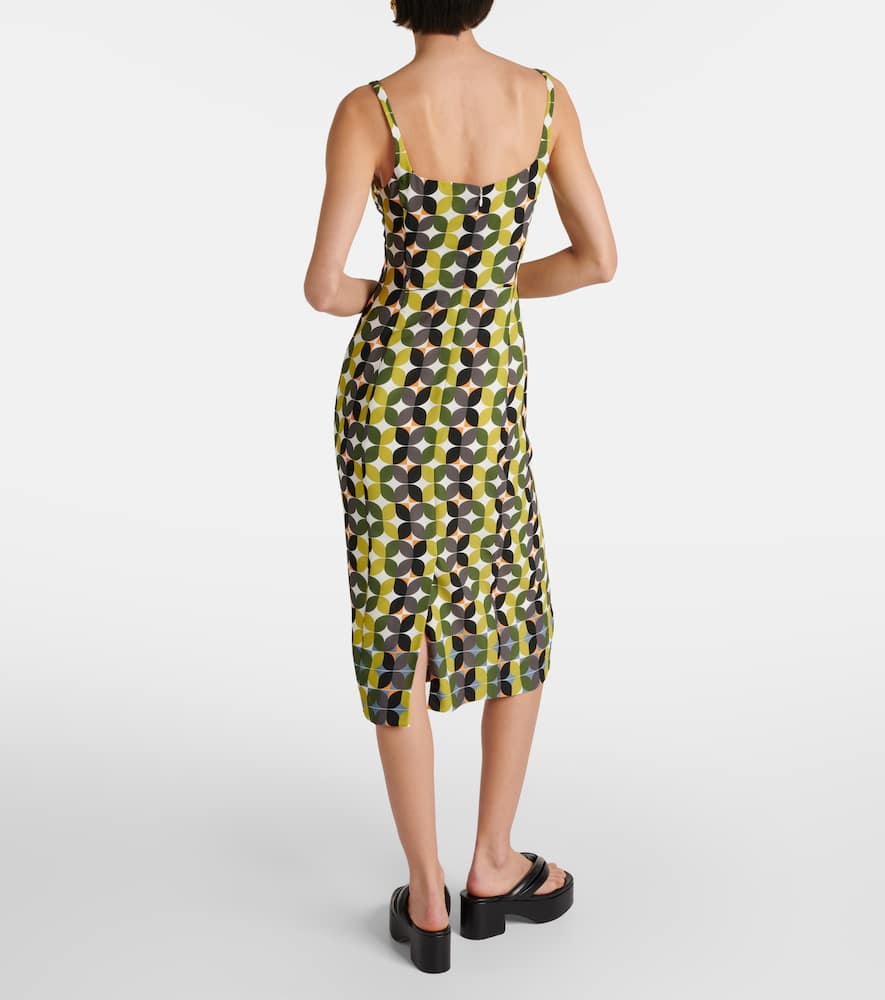 Printed crêpe midi dress