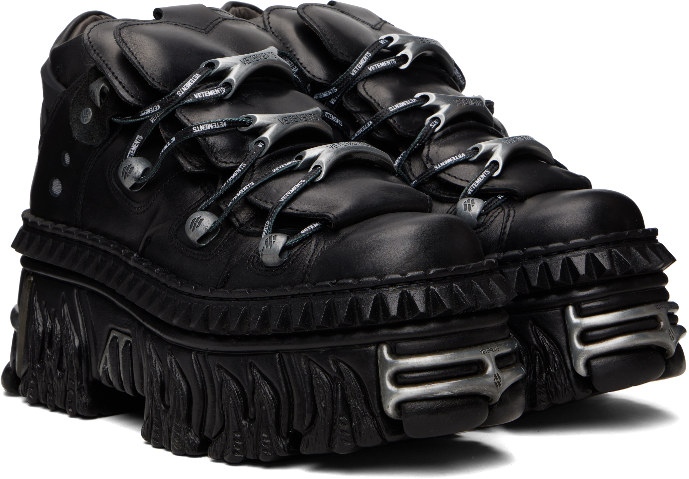 Black New Rock Edition Fire Platform Sneakers