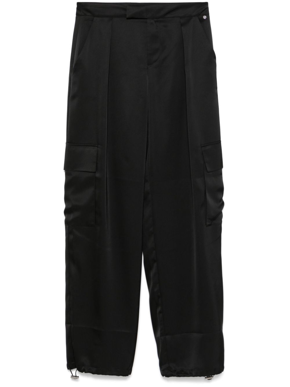 Satin cargo pants - Black