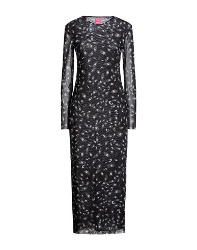 Woman Maxi dress Black Size L Polyester, Elastane