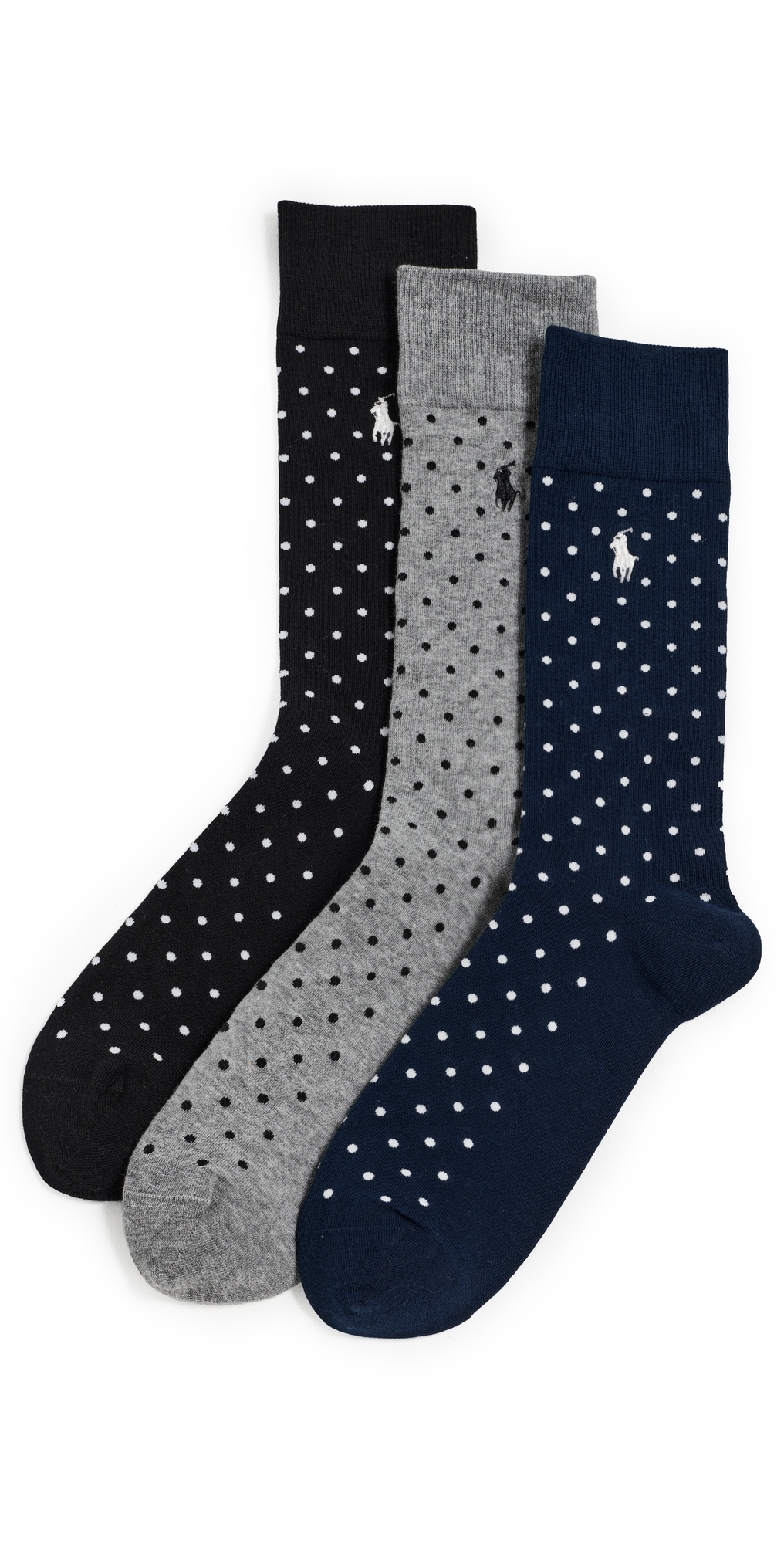 Dot Socks 3 Pack Navy Multi