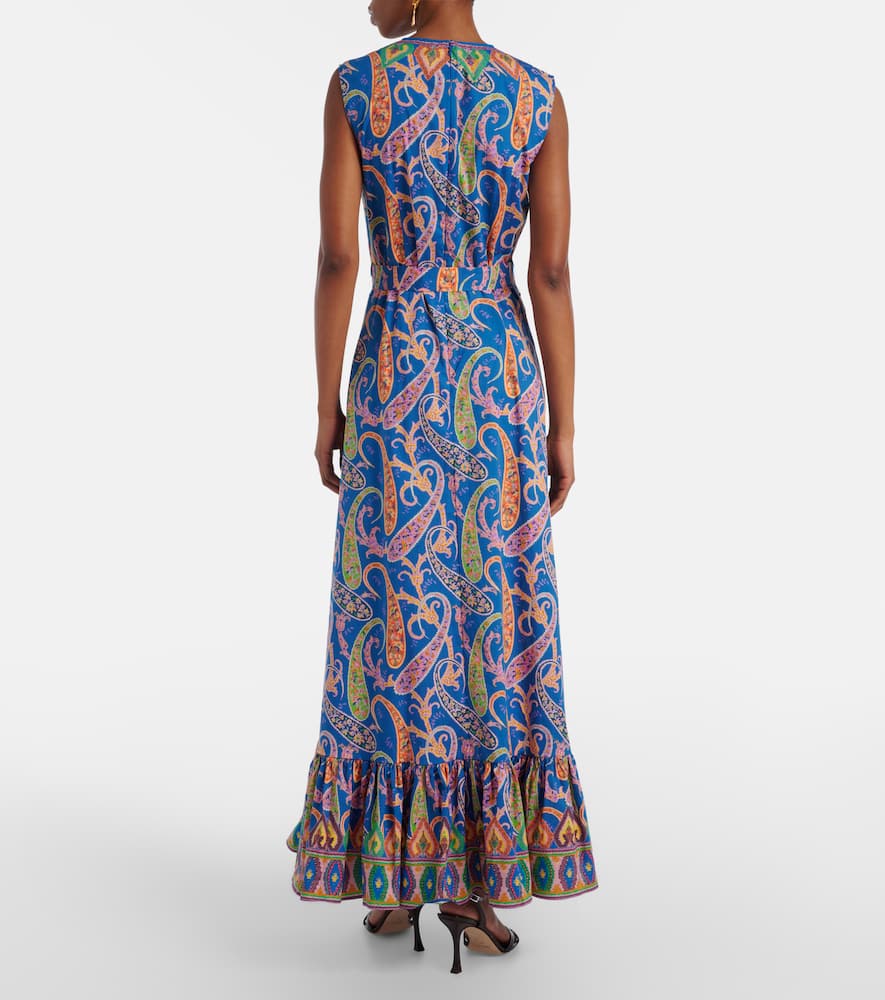 Paisley cotton-blend midi dress
