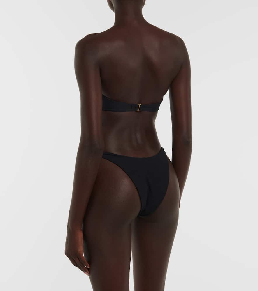 Rose appliqué low-rise bikini bottoms