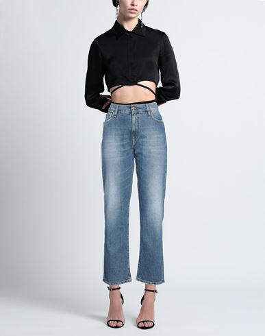 Woman Jeans Blue Size 28 Cotton, Elastane