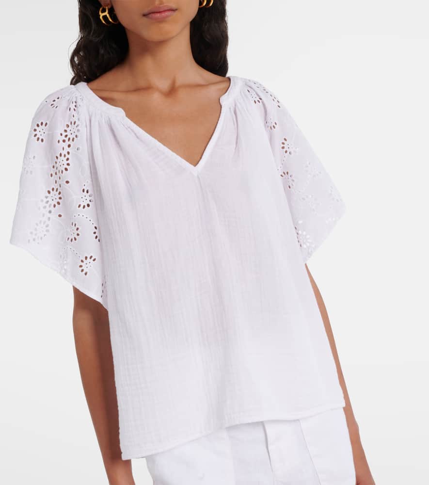 Tish embroidered cotton top