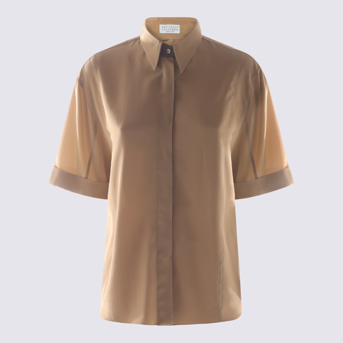 Crêpe de chine shirt - Brown