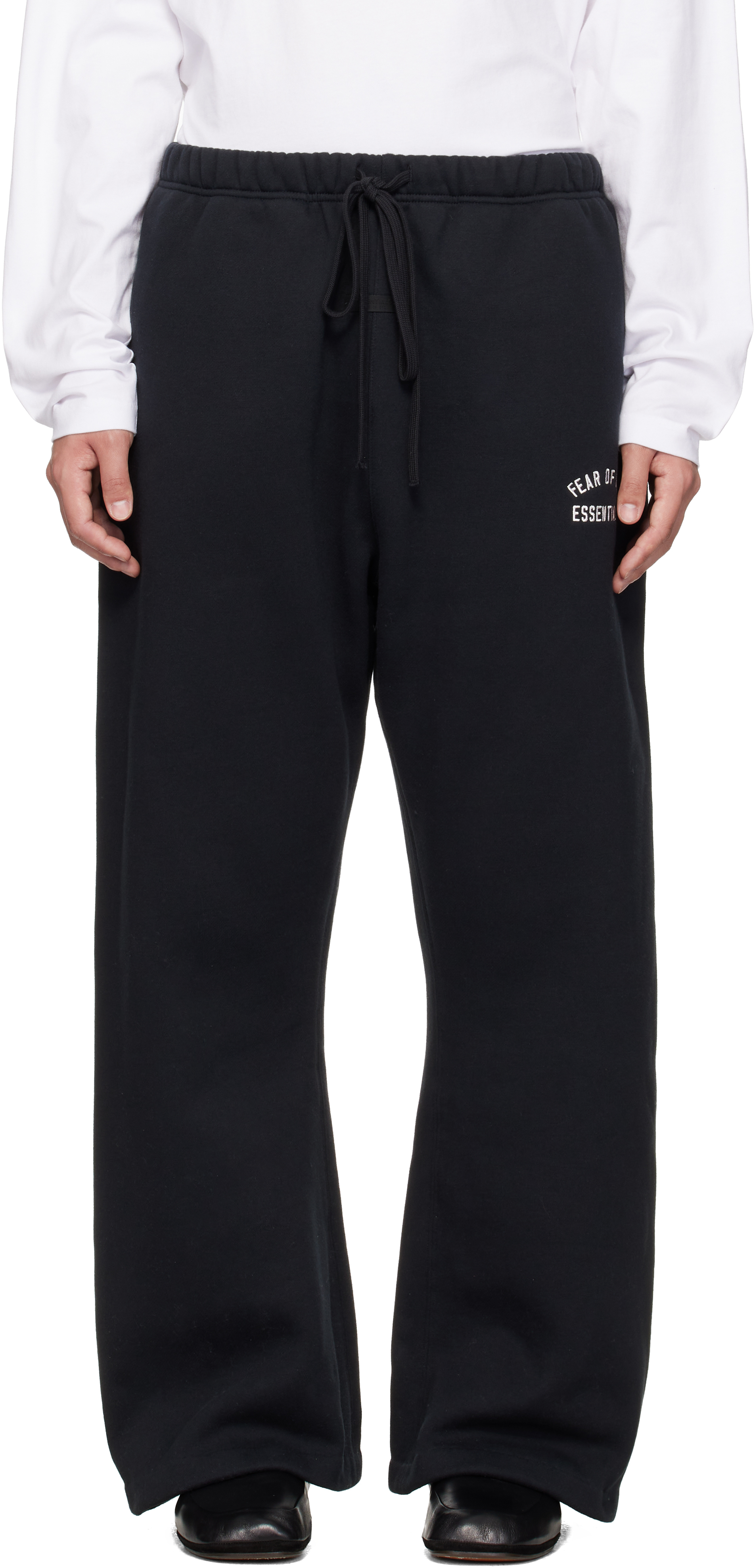 Black Varsity Flare Sweatpants