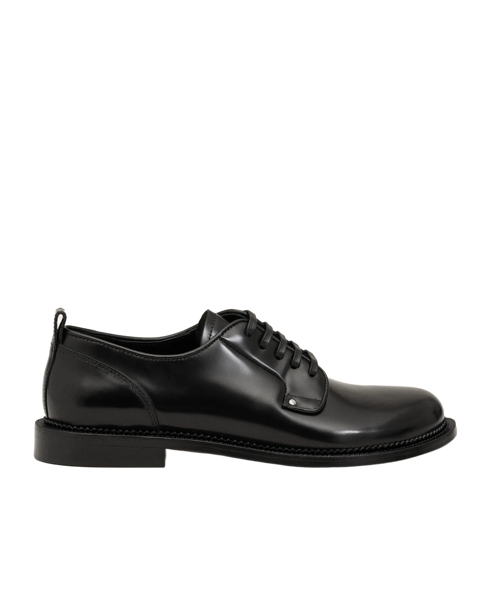 Black Leather Anatomical Toe Derbies