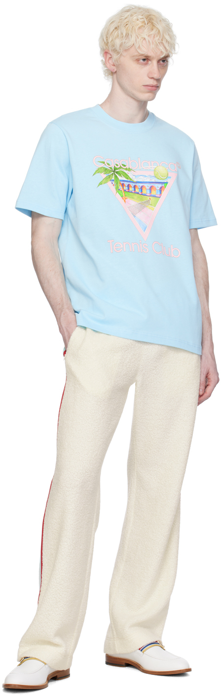 Casablanca SSENSE Exclusive Blue 'Tennis Club' Icon T-Shirt