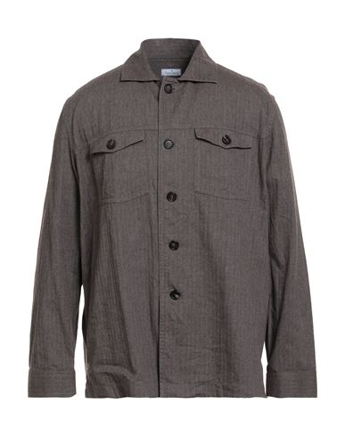 Man Shirt Taupe Size M Cotton