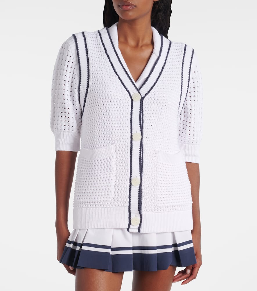 Leilani open-knit cotton-blend top