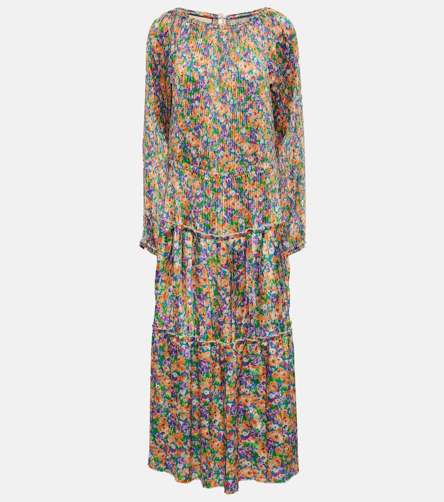 Floral pleated midi dress