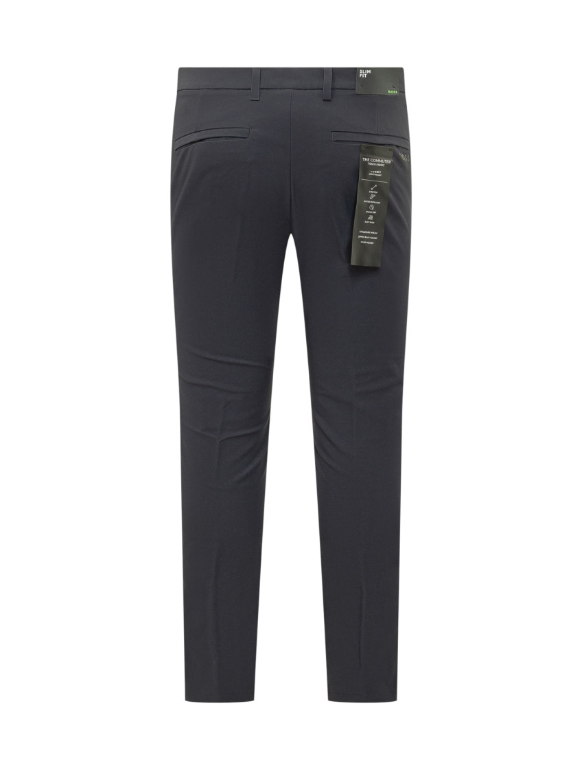 Blue Slim Flat Front Pants